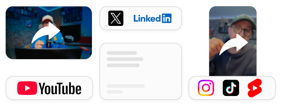 Partage du lien sur YouTube, X, LinkedIn, Instagram, TikTok et Shorts